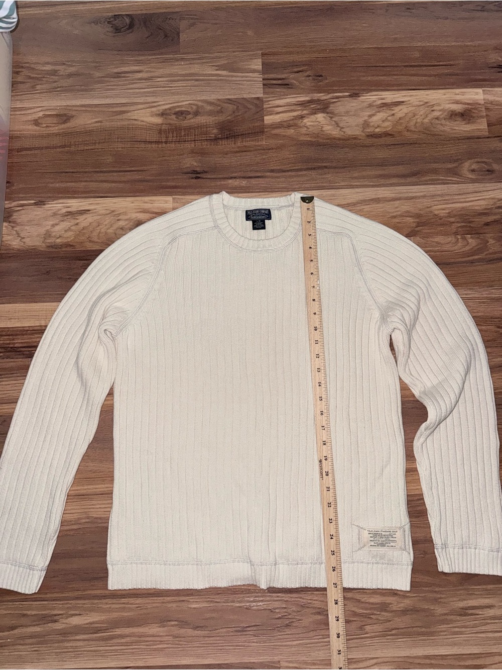 Polo Jeans Ralph Lauren Cream Ribbed Crewneck Sweater
